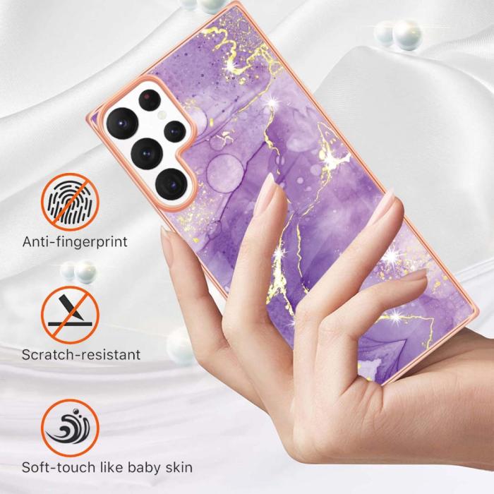 Bild 2,  Samsung Galaxy S23 Ultra Skal Marmor TPU Lila - Teknikhallen.se