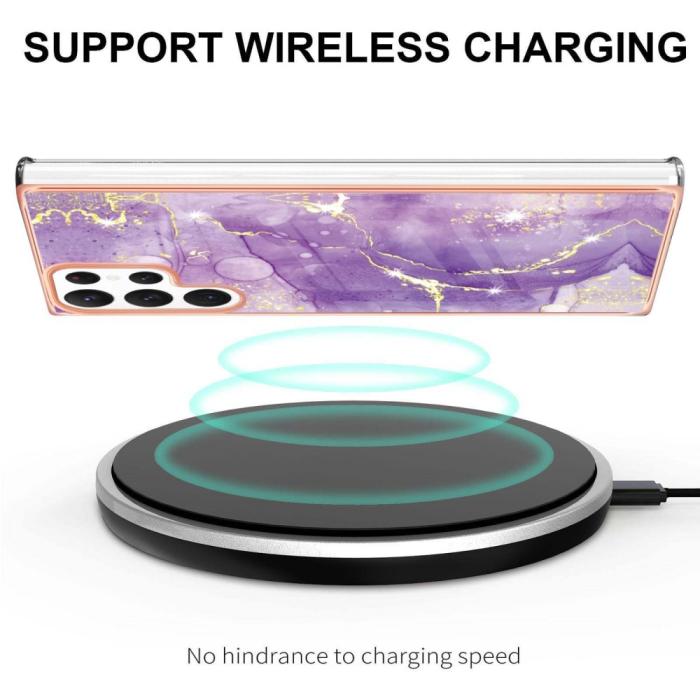 Bild 3,  Samsung Galaxy S23 Ultra Skal Marmor TPU Lila - Teknikhallen.se
