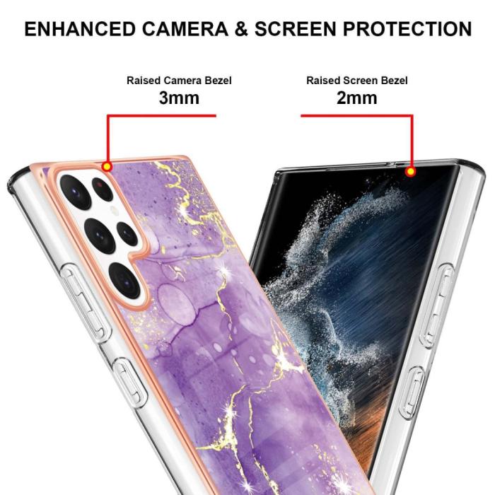 Bild 4,  Samsung Galaxy S23 Ultra Skal Marmor TPU Lila - Teknikhallen.se