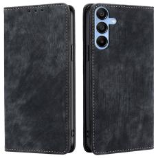  Samsung Galaxy A15 4G/5G Fodral Retro RFID L&auml;der Svart - Teknikhallen.se