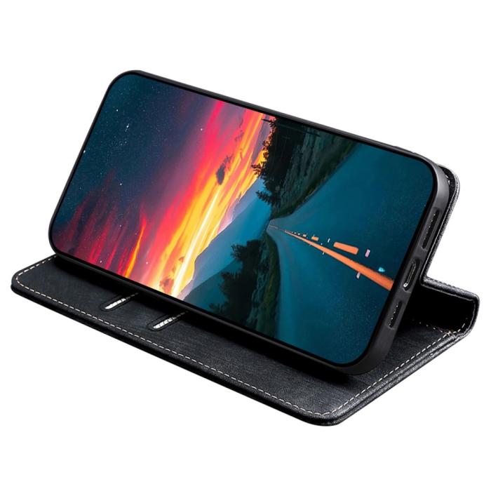 Bild 3,  Samsung Galaxy A15 4G/5G Fodral Retro RFID Läder Svart - Teknikhallen.se