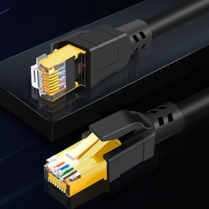 Bild 2, CableCreation CableCreation 3m Cat8 40Gbps S/FTP Nätverkskabel Svart - Teknikhallen.se