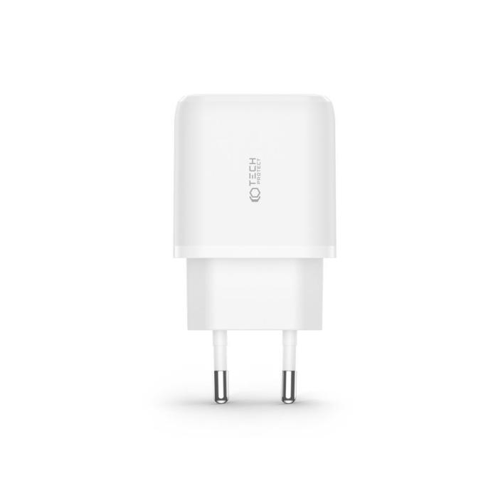 Bild 3, Tech-Protect Tech-Protect 20W Väggladdare PD Inkl. USB-C - Lightning Kabel Vit - Teknikhallen.se