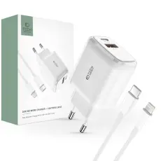 Tech-Protect Tech-Protect 20W V&auml;ggladdare PD Inkl. USB-C - Lightning Kabel Vit - Teknikhallen.se