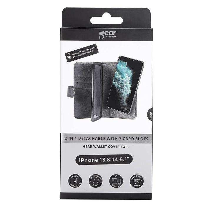 Bild 2, Gear GEAR iPhone 15/14/13 Fodral Flerfack 2in1 Magnet MagSafe Svart - Teknikhallen.se