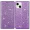  iPhone 15 Fodral Flip Glitter Lila - Teknikhallen.se