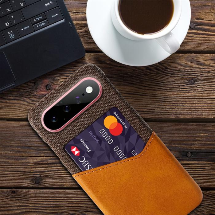Bild 4,  Google Pixel 11/11 Pro Skal PU Läder Med Korthållare Orange - Teknikhallen.se