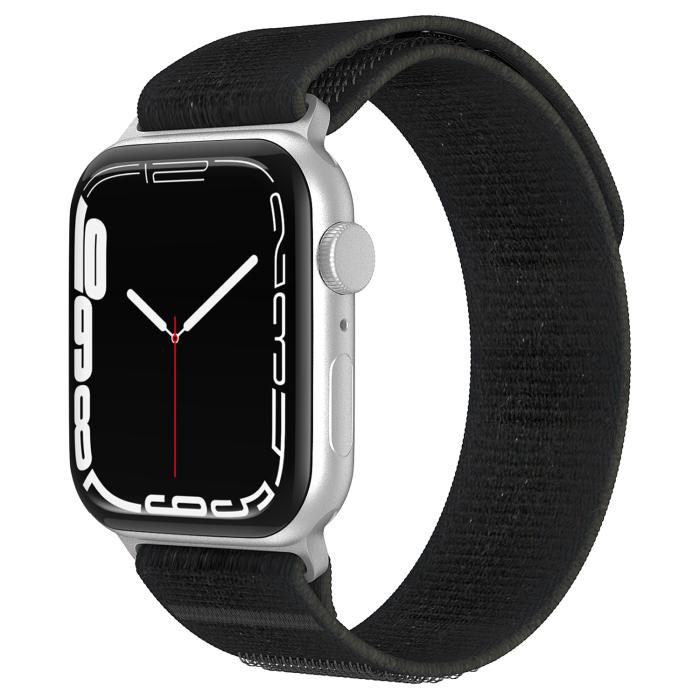 Bild 2, ColorPop Apple Watch 42/44/45/46/49 mm Armband Nylon Trail Loop Svart - Teknikhallen.se