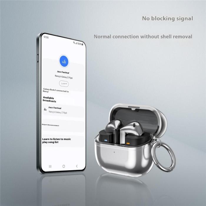 Bild 3,  Samsung Galaxy Buds 3/3 Pro Skal Karbinhake TPU Blå - Teknikhallen.se