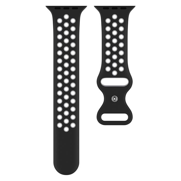 Bild 3, ColorPop Sportarmband Dual-Color Apple Watch 42/41/40/38 mm (M/L) Svart/Grå - Teknikhallen.se