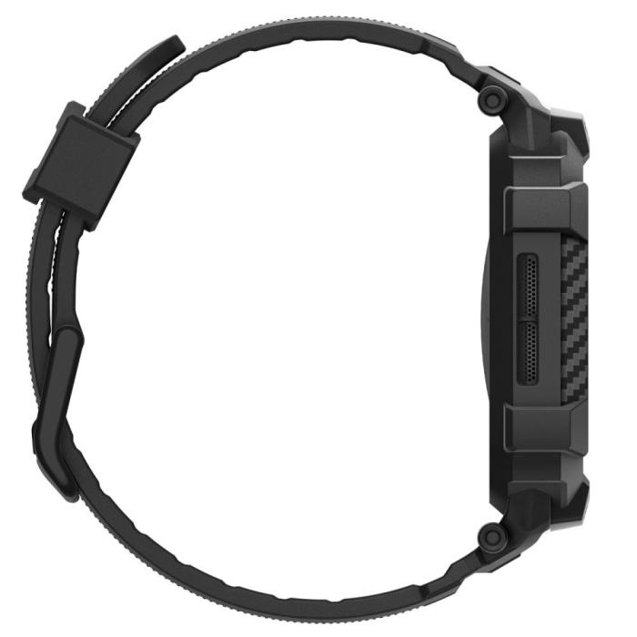 Bild 4, Spigen Spigen Apple Watch 11/10 42 mm Skal/Armband Rugged Armor Svart - Teknikhallen.se