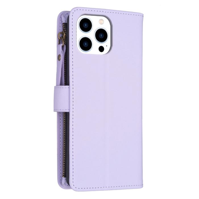 Bild 3,  iPhone 15 Pro Fodral 9-Kort Multifunktionell Ljus Lila - Teknikhallen.se