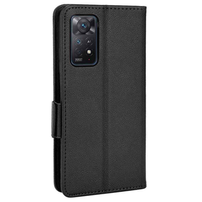 Bild 3,  Xiaomi Redmi Note 11 Pro 5G Fodral Litchi Textur Svart - Teknikhallen.se