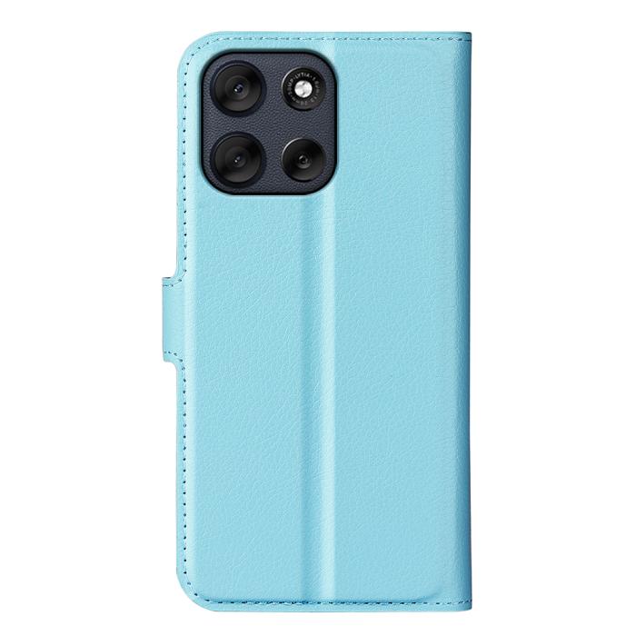 Bild 3,  Motorola Moto G56 5G Fodral Litchi Läder Blå - Teknikhallen.se
