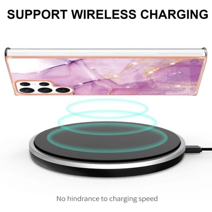 Bild 3,  Samsung Galaxy S23 Ultra Skal Marmor TPU Lila - Teknikhallen.se