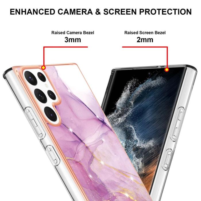 Bild 4,  Samsung Galaxy S23 Ultra Skal Marmor TPU Lila - Teknikhallen.se