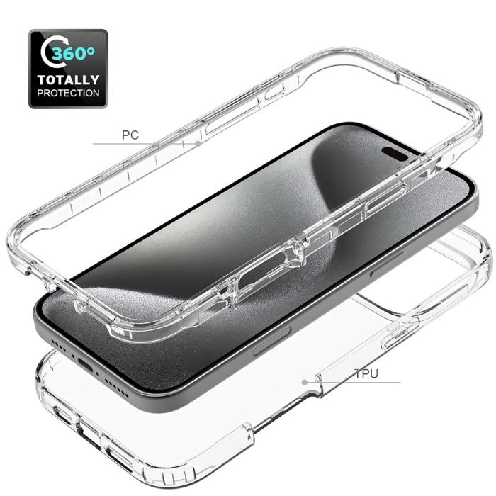 Bild 2,  iPhone 16 Pro Max Skal 360 Hybrid Transparent - Teknikhallen.se