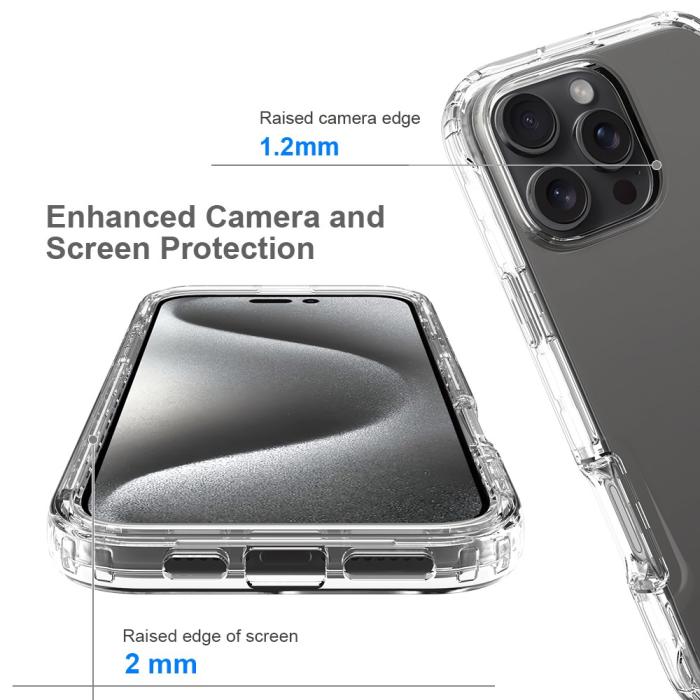 Bild 3,  iPhone 16 Pro Max Skal 360 Hybrid Transparent - Teknikhallen.se