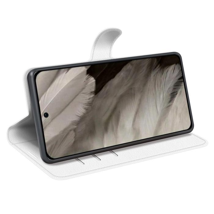 Bild 3,  Google Pixel 8 Pro Fodral Litchi Textur Vit - Teknikhallen.se