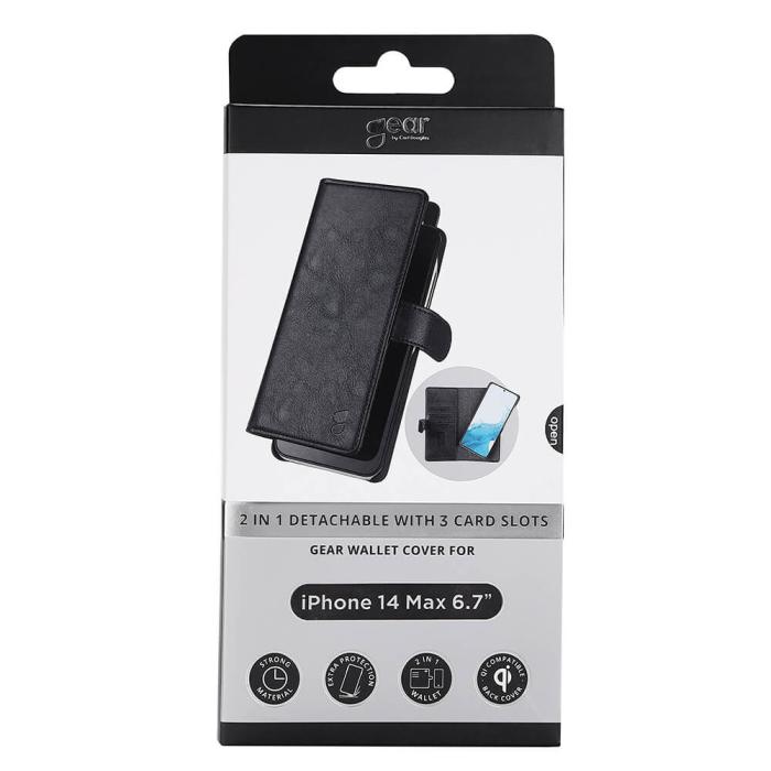 Bild 2, Gear GEAR iPhone 14 Plus 2in1 Magnet Fodral / Skal Svart - Teknikhallen.se