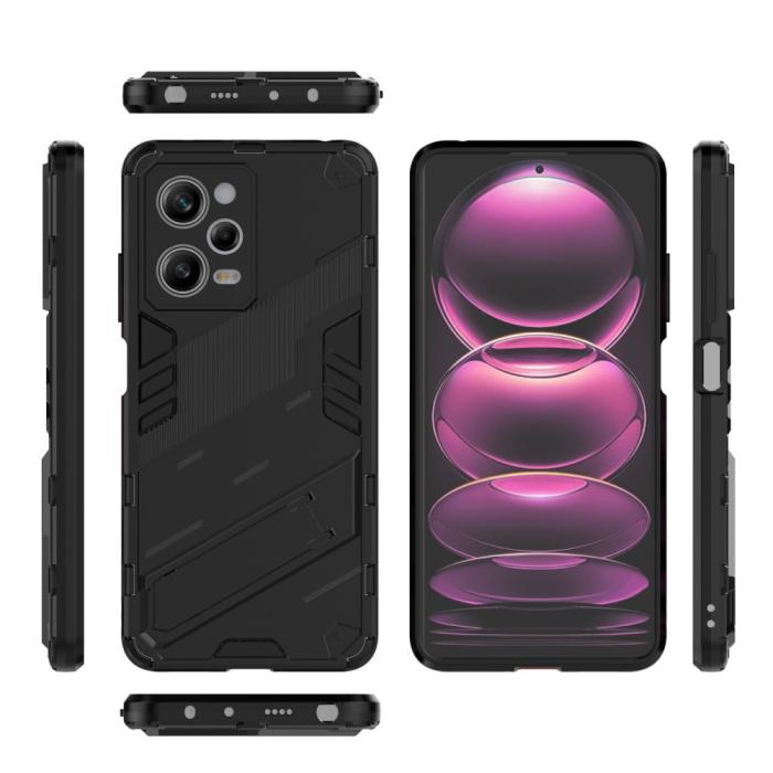 Bild 5,  Xiaomi Redmi Note 12 Pro 5G Skal Hybrid Kickstand Svart - Teknikhallen.se
