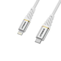 OtterBox OtterBox Premium 1m USB-C - Lightning Kabel Nylonflätad Vit - Teknikhallen.se