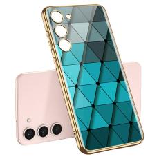 GKK GKK Galaxy S24 Skal H&auml;rdat Glas Electroplate Rhombus Bl&aring; - Teknikhallen.se