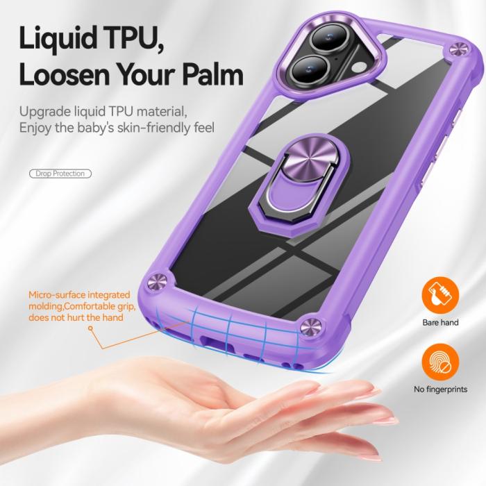Bild 3,  iPhone 16 Plus Skal Shockproof Ring Hybrid Lila - Teknikhallen.se
