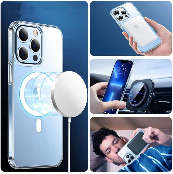 Bild 5, Tech-Protect Tech-Protect iPhone 13 Pro Skal Magmat MagSafe Transparent - Teknikhallen.se