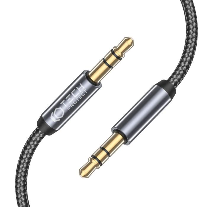 Bild 2, Tech-Protect Tech-Protect 1.5m 3.5mm AUX Ljudkabel Nylon Svart - Teknikhallen.se