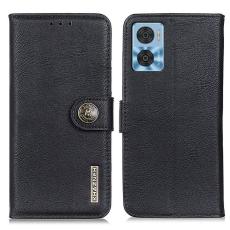 KHAZNEH KHAZNEH Motorola Moto E22i Fodral L&auml;der Svart - Teknikhallen.se