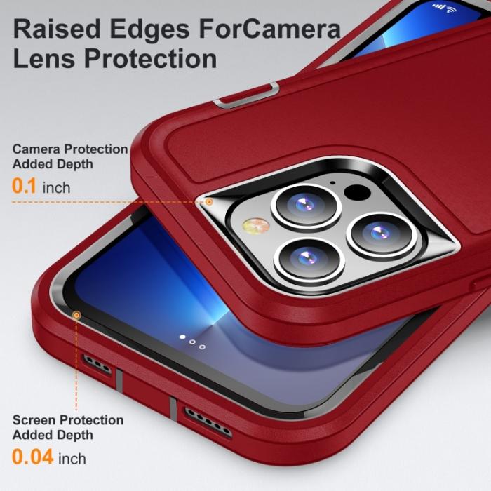 Bild 5,  iPhone 14 Pro Max Skal 3in1 Shockproof Xtreme Röd/Svart - Teknikhallen.se