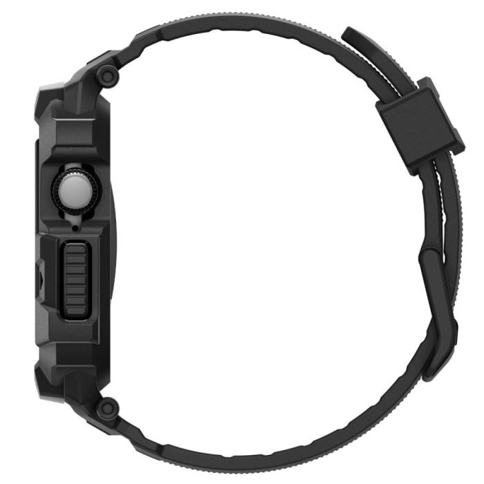 Bild 5, Spigen Spigen Apple Watch 11/10 42 mm Skal/Armband Rugged Armor Svart - Teknikhallen.se