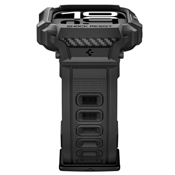 Bild 6, Spigen Spigen Apple Watch 11/10 42 mm Skal/Armband Rugged Armor Svart - Teknikhallen.se