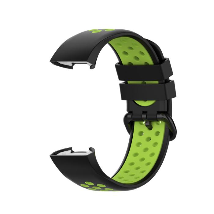 Bild 3,  Fitbit Charge 4/3 Silikon Träningsarmband Svart/Fluorescent Grön - Teknikhallen.se