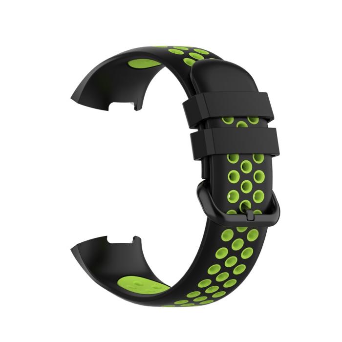 Bild 4,  Fitbit Charge 4/3 Silikon Träningsarmband Svart/Fluorescent Grön - Teknikhallen.se