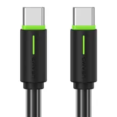 USAMS USAMS 1m 60W USB-C - USB-C Kabel Svart - Teknikhallen.se