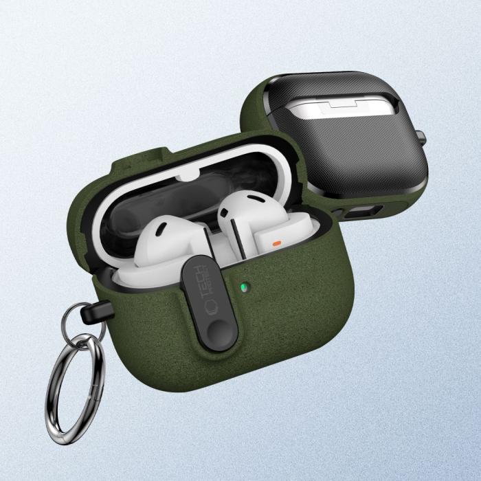 Bild 3, Tech-Protect Tech-Protect Galaxy Buds 3/3 Pro/3 FE Skal Slim Hook Olive Green - Teknikhallen.se