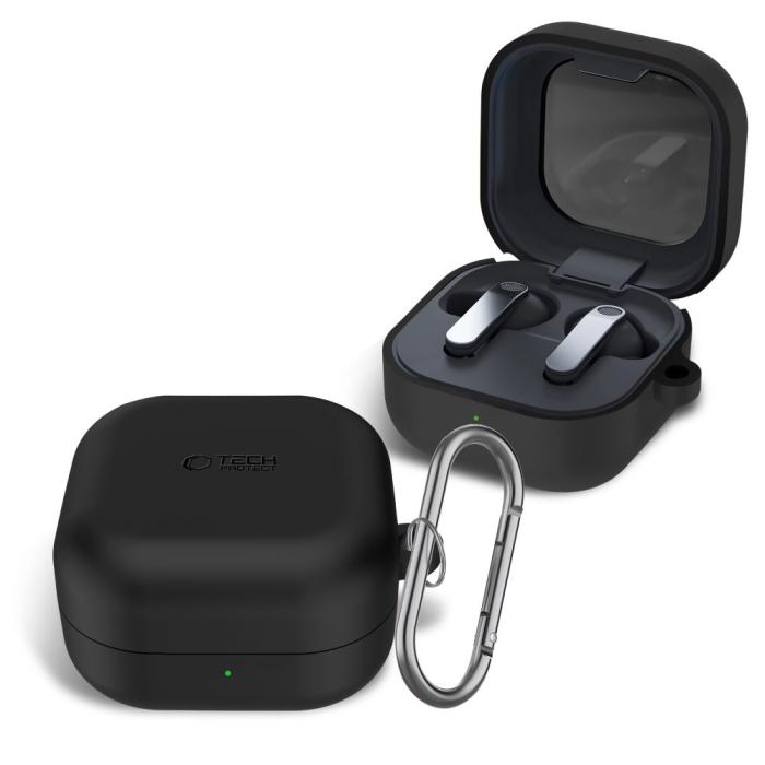 Bild 3, Tech-Protect Tech-Protect Galaxy Buds 4 / 4 Pro Skal Silikon Hook Svart - Teknikhallen.se