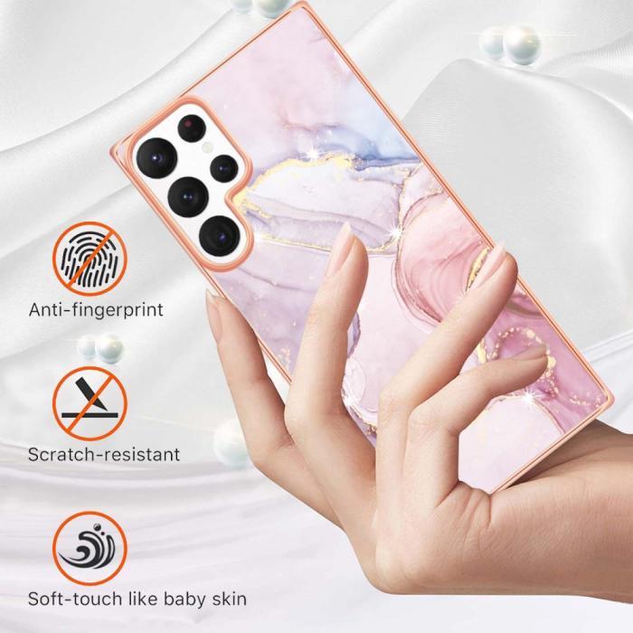 Bild 2,  Samsung Galaxy S23 Ultra Skal Marmor TPU Roséguld - Teknikhallen.se