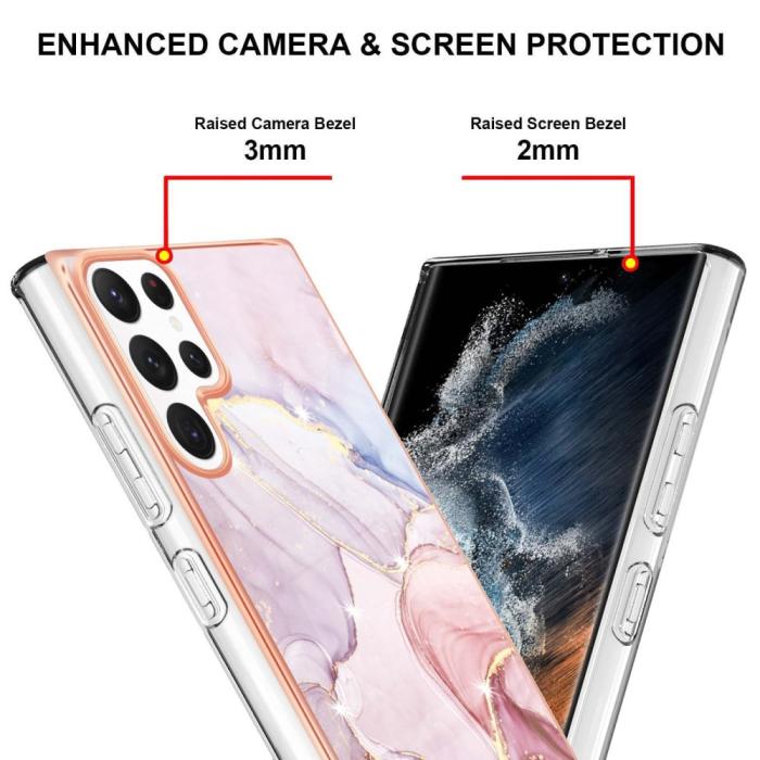 Bild 4,  Samsung Galaxy S23 Ultra Skal Marmor TPU Roséguld - Teknikhallen.se