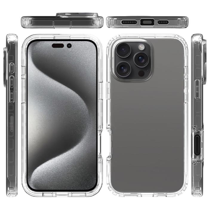 Bild 6,  iPhone 16 Pro Max Skal 360 Hybrid Transparent - Teknikhallen.se