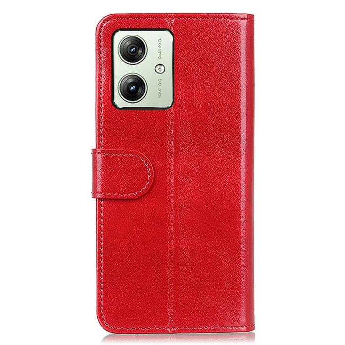 Bild 6,  Motorola Moto G54 5G Fodral Crazy Horse Läder Röd - Teknikhallen.se