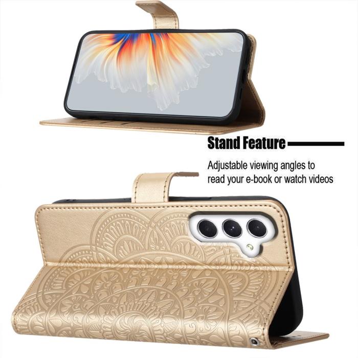 Bild 3,  Samsung Galaxy A16 / A26 5G Fodral Mandala Läder Guld - Teknikhallen.se