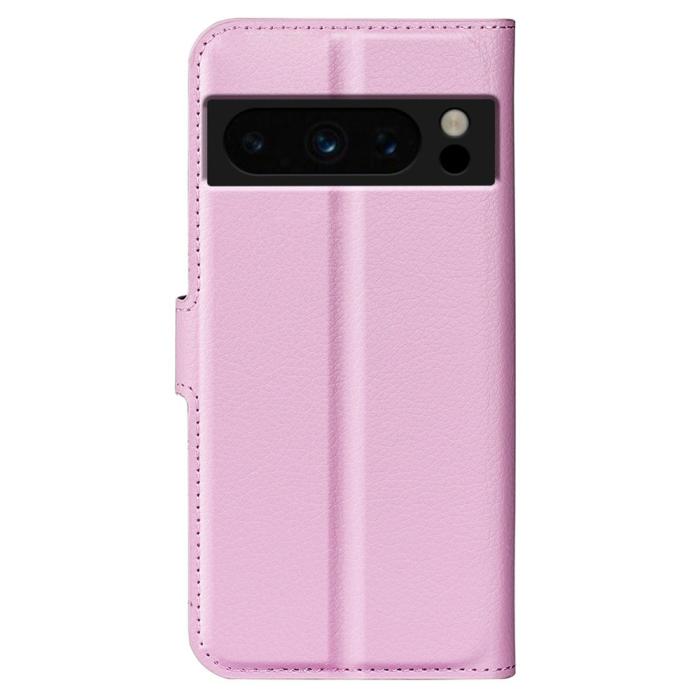 Bild 6,  Google Pixel 8 Pro Fodral Litchi Textur Ljus Rosa - Teknikhallen.se