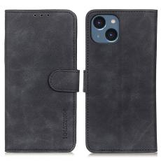KHAZNEH KHAZNEH iPhone 15 Fodral Retro L&auml;der Svart - Teknikhallen.se