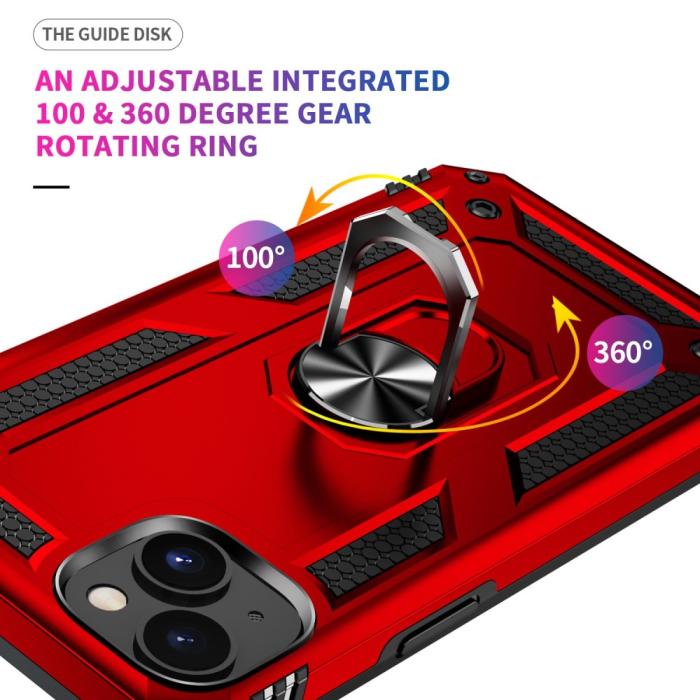 Bild 5,  iPhone 15 Skal Armor Hybrid Ring Röd - Teknikhallen.se