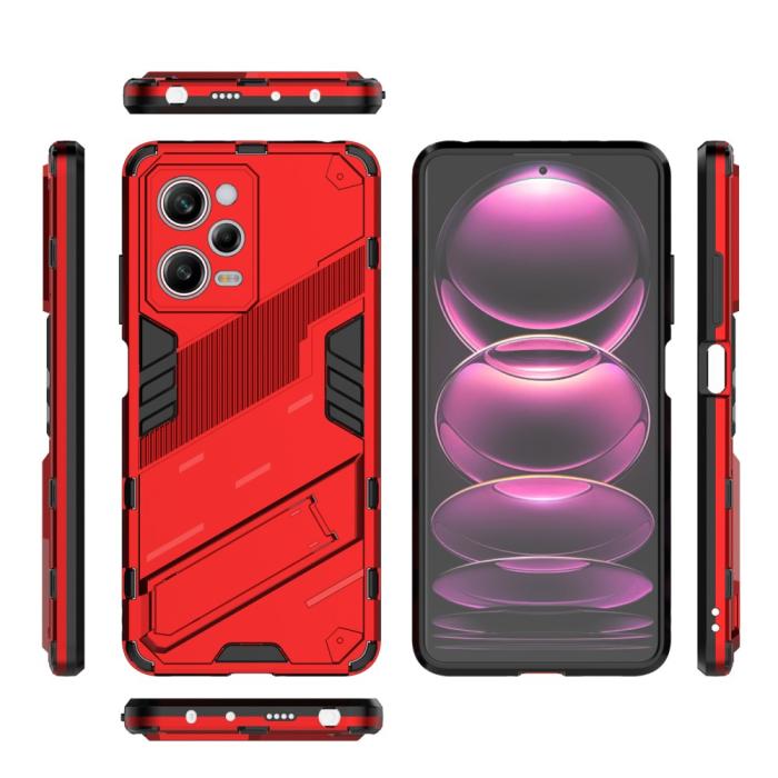 Bild 5,  Xiaomi Redmi Note 12 Pro 5G Skal Hybrid Kickstand Röd - Teknikhallen.se