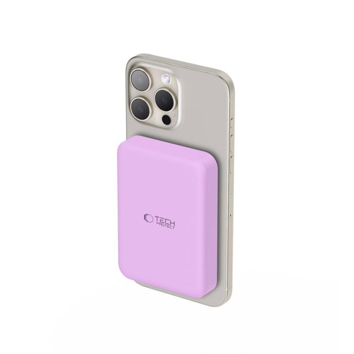 Bild 2, Tech-Protect Tech-Protect 10000 mAh MagSafe Powerbank LifeMag Lila - Teknikhallen.se