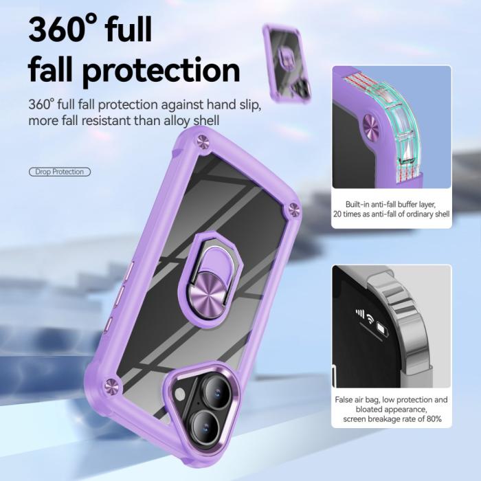 Bild 5,  iPhone 16 Plus Skal Shockproof Ring Hybrid Lila - Teknikhallen.se